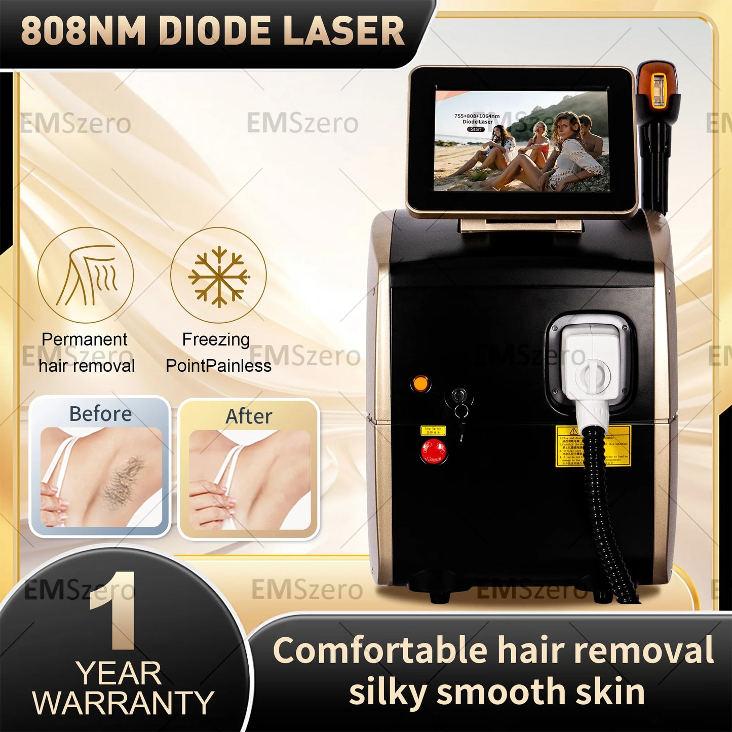 MYOSLIM 5000W 808nm Diode Laser Hair Removal Machine Alexandrite