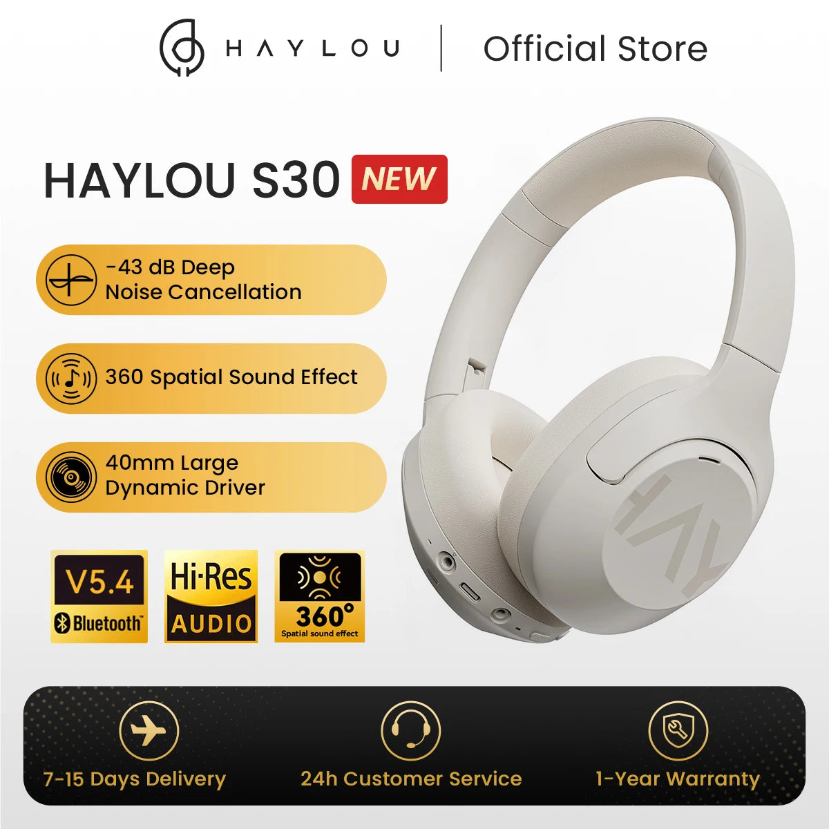 Haylou S30 ANC Wireless Headphones Bluetooth Five Point Four HiRes