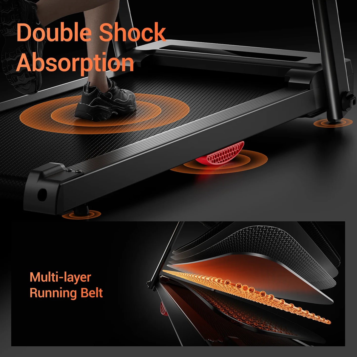 Foldable 3.0HP Home Treadmill With HR Monitor And Cup Holder