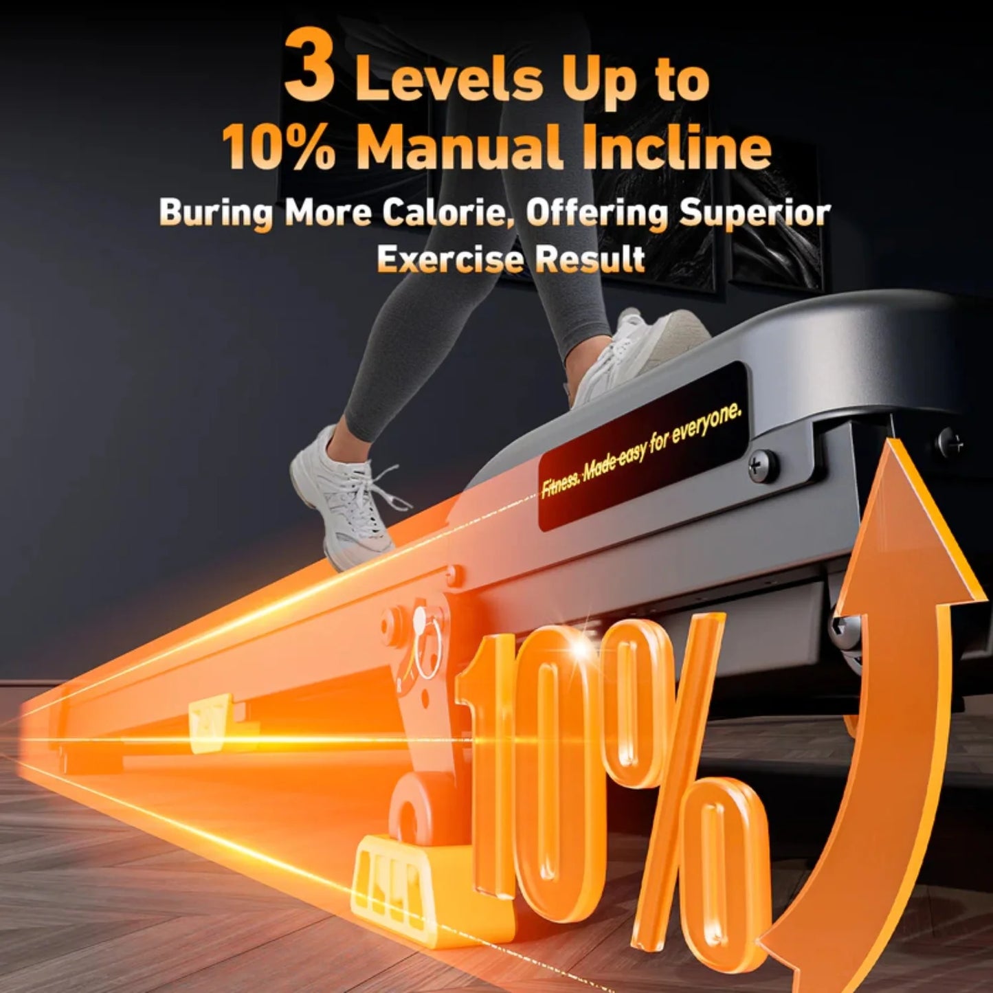 Portable Incline Walking Pad Under Desk Treadmill With LED Display