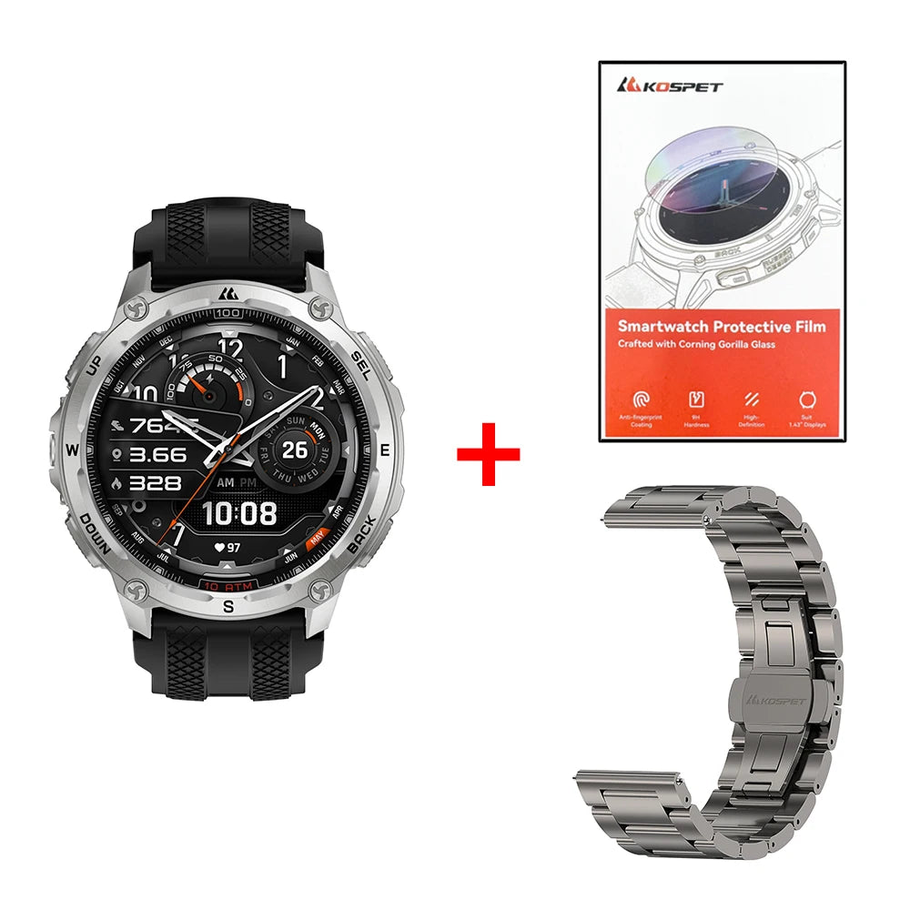 KOSPET Tank T4 Smartwatch GPS Offline Maps 10ATM Waterproof Heart Rate