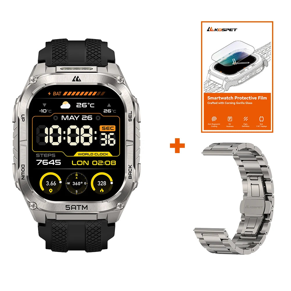 Kospet Tank M4C Rugged GPS Smartwatch 5ATM Waterproof Fitness Tracker