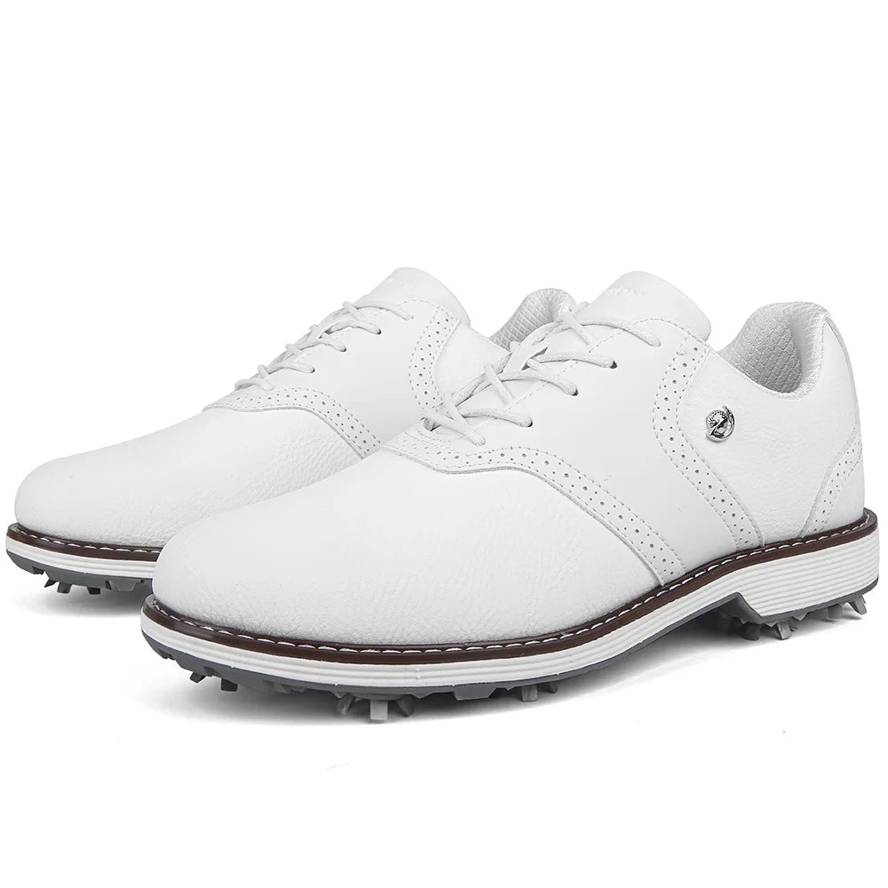 Lenox Golf Shoes for Men Spikes Lace Up Walking Footwear