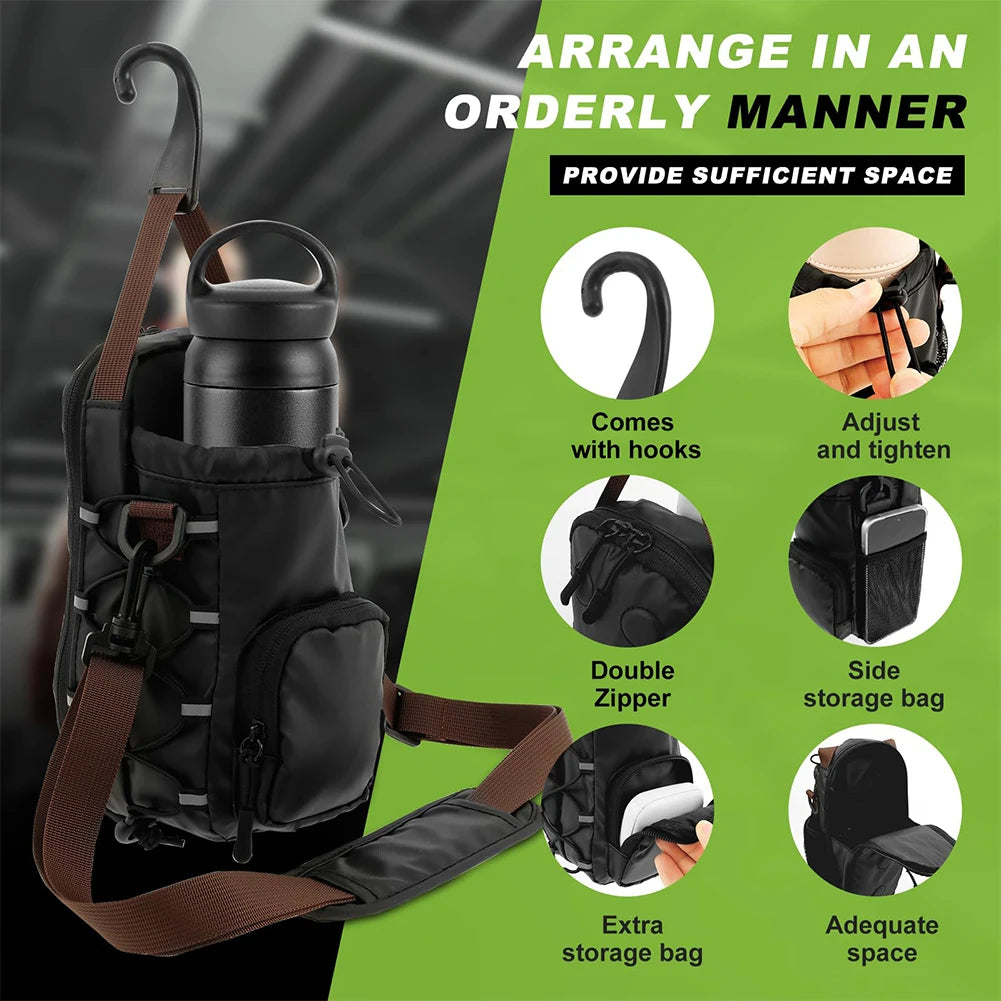 Magnetic Gym Chest Pouch With Bottle Holder Crossbody Bag