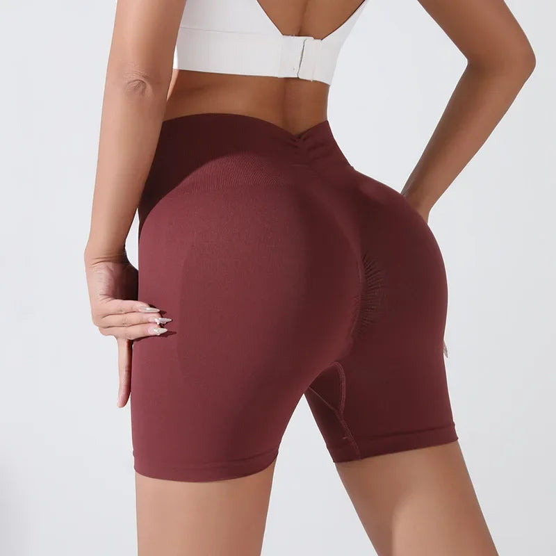 SKINOFSKIN Peach Hip Lifting Sports Shorts Women High Waist