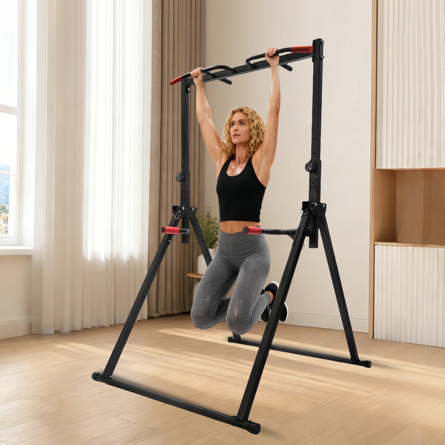 Adjustable Pull Up Bar Foldable Home Gym Multi Function Station