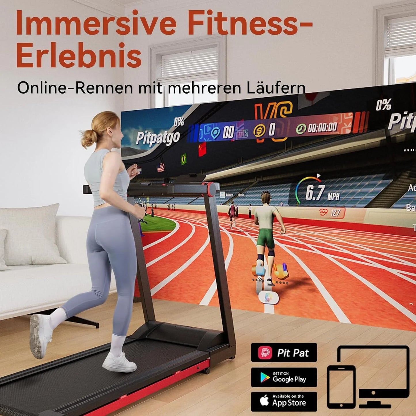 Foldable 3.5HP Treadmill With Incline 6 Percent For Home Office