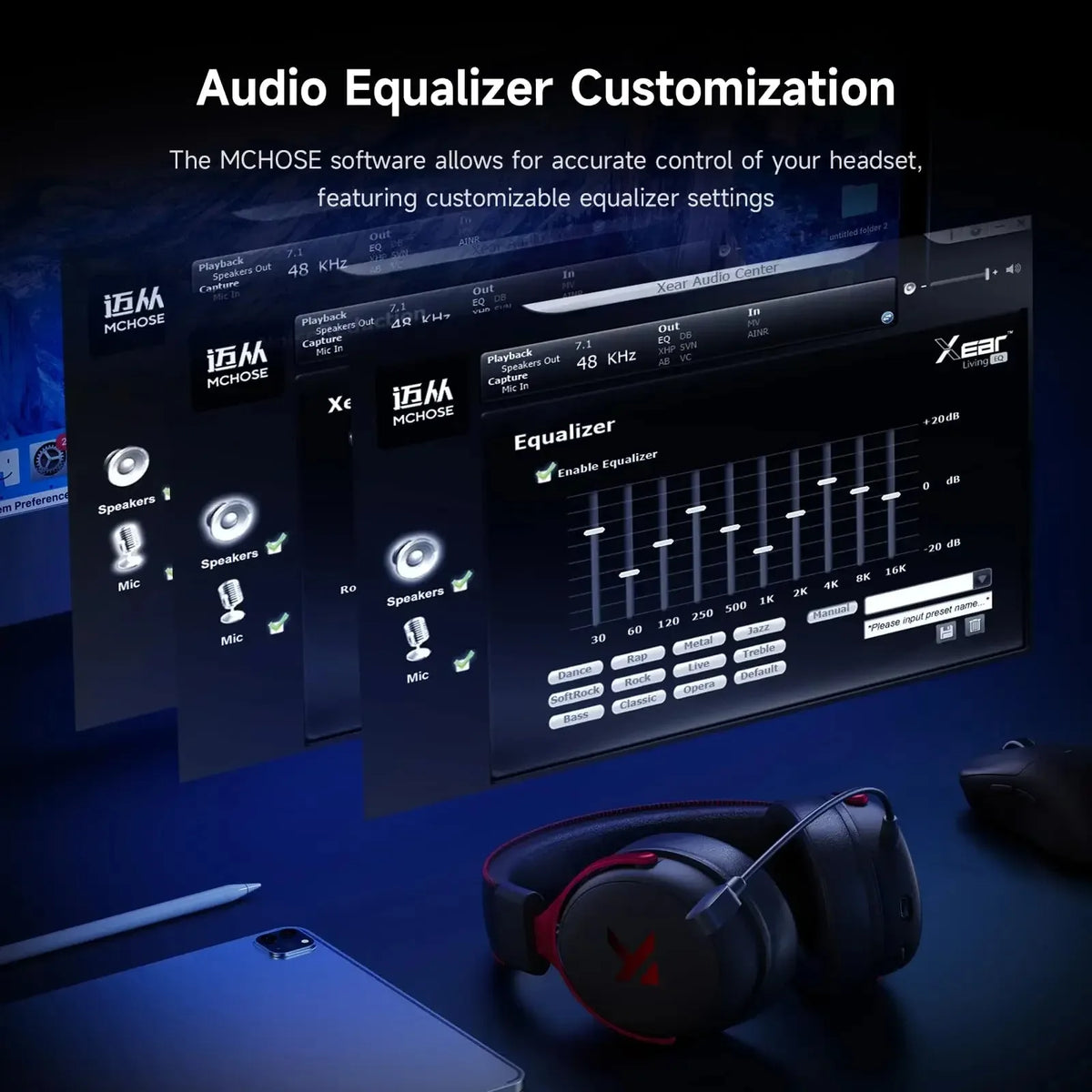 MCHOSE V9 Pro Wireless Gaming Headset With Surround Sound