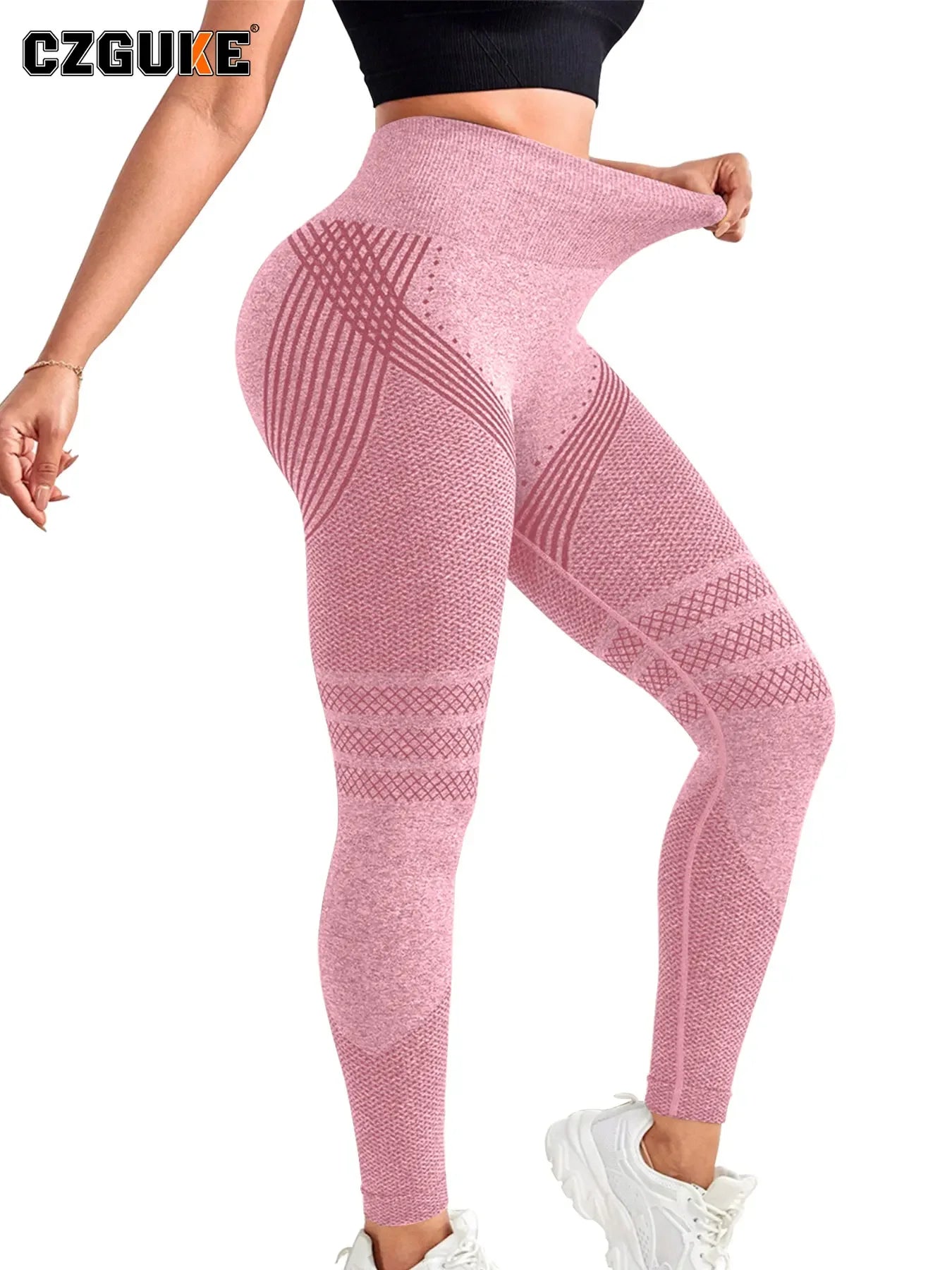 Seamless Knit High Waist Quick Dry Breathable Yoga Leggings High Elastic Training Fitness Pants All Season Women