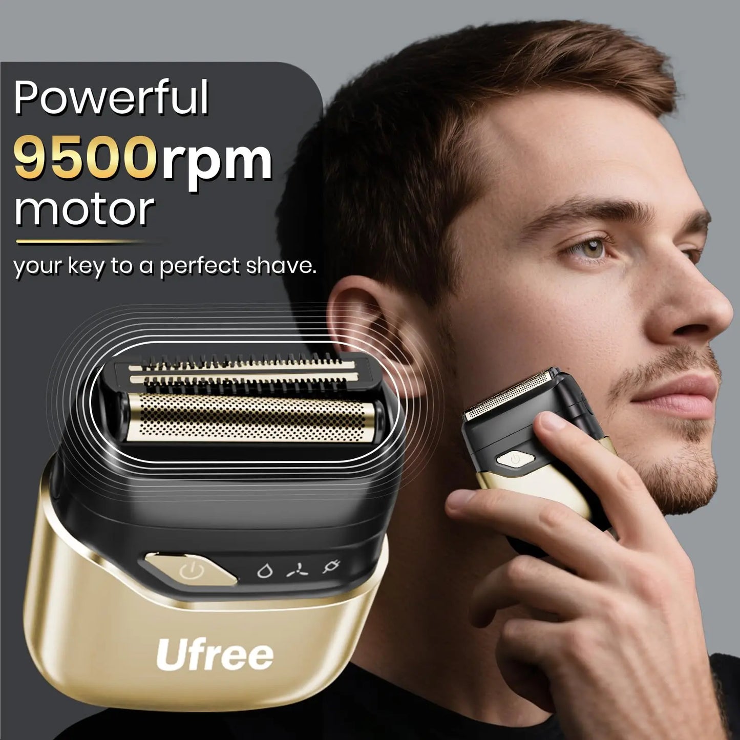Ufree Foil Shaver For Men Electric Razor Rechargeable With 4 Floating Blades
