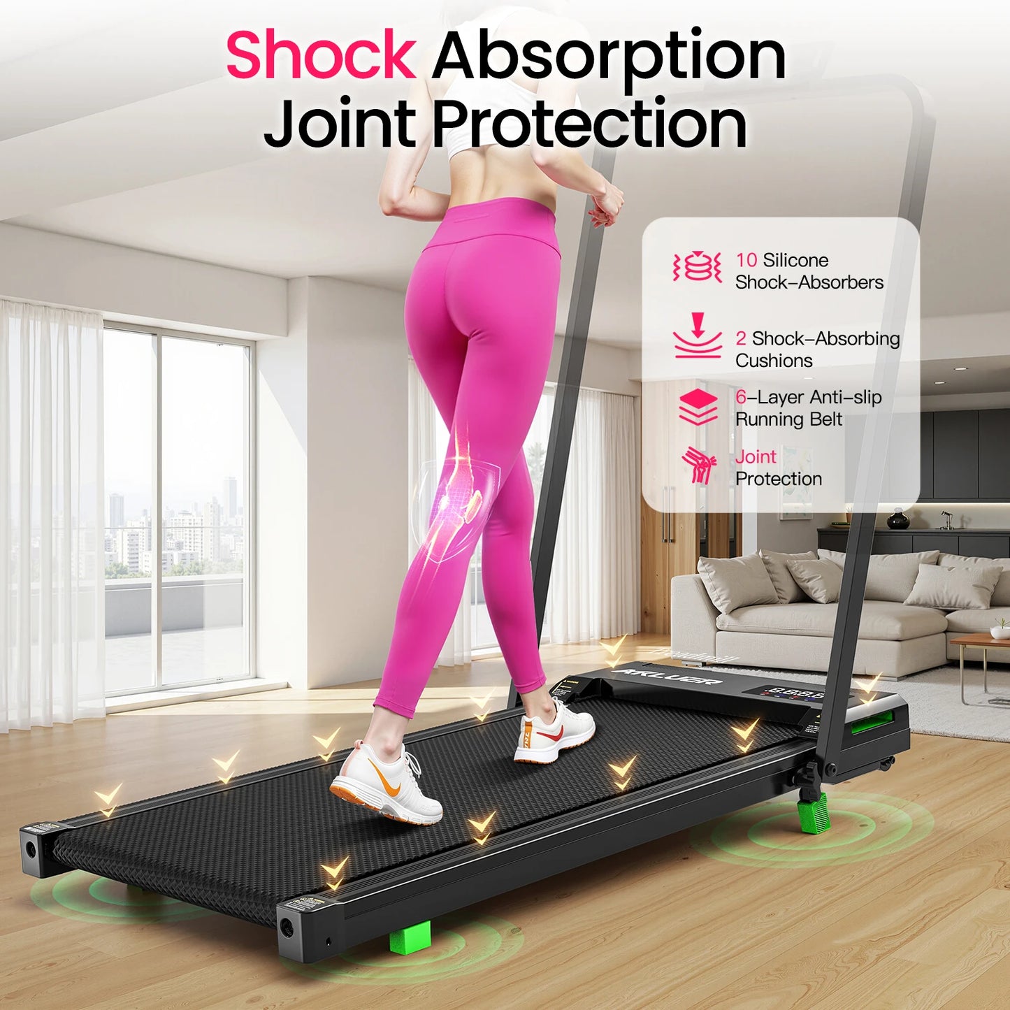 AKLUER Walking Pad Treadmill Under Desk Portable HP Remote