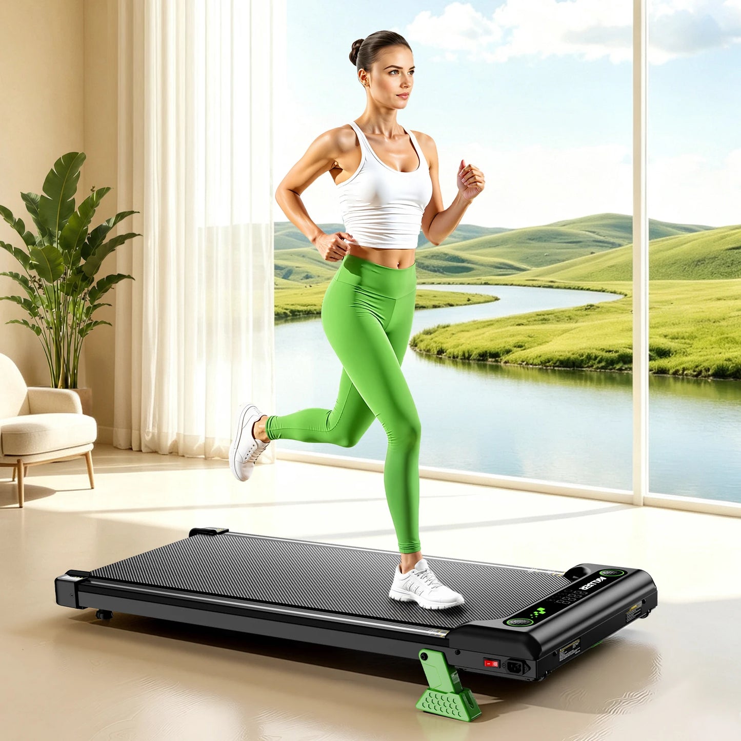 AKLUER Walking Pad Under Desk Treadmill Incline Home Office