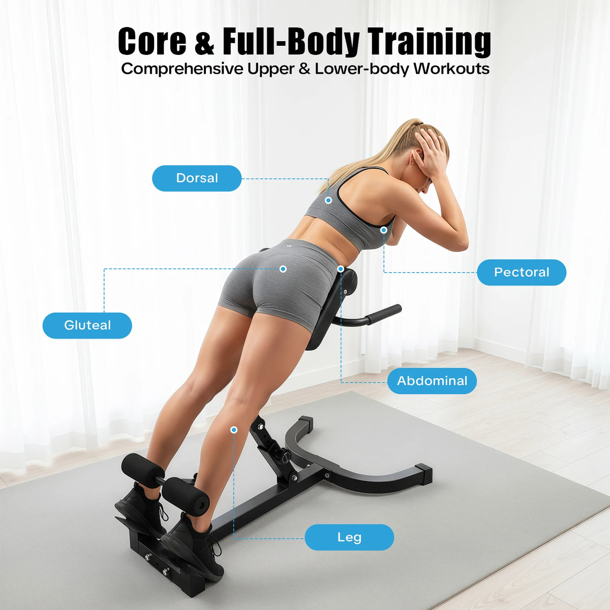 Roman Chair Back Extension Machine Abdominal Strength Training Fitness Gear