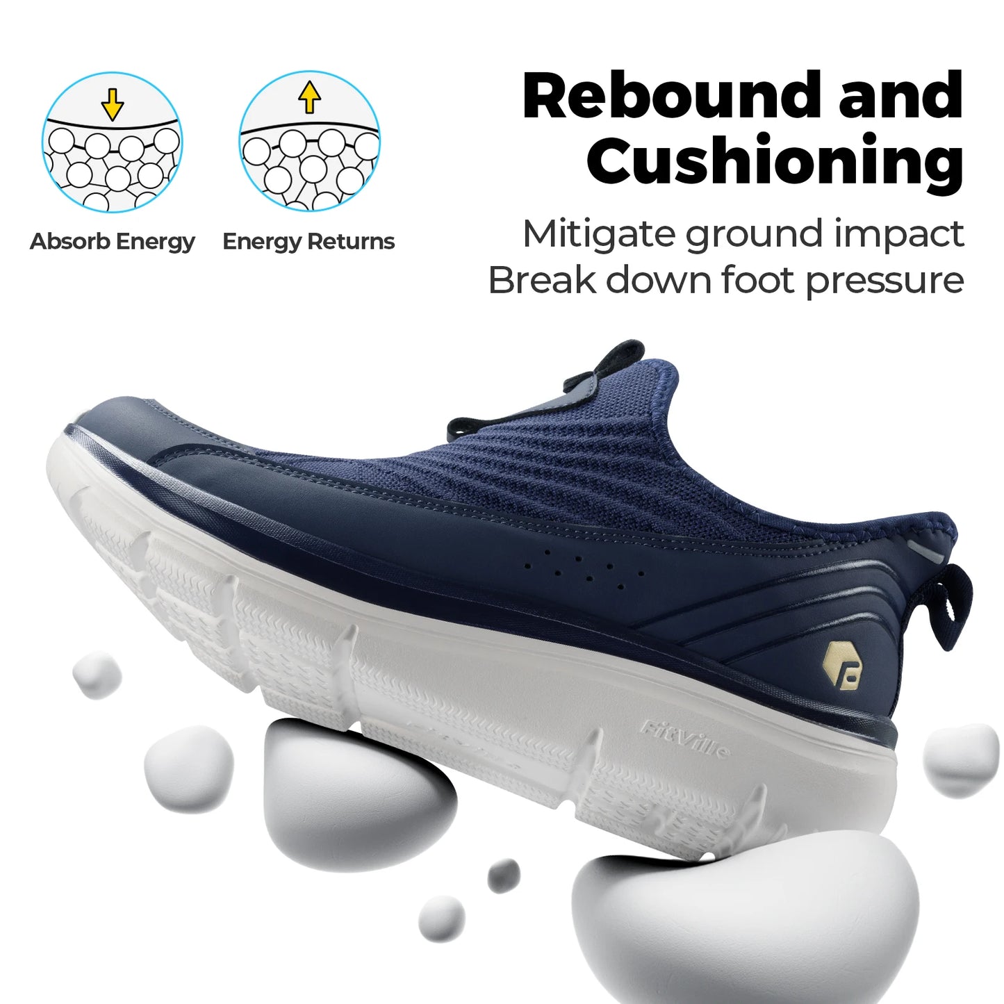 Fitville Wide Slip On Walking Shoes For Swollen Feet