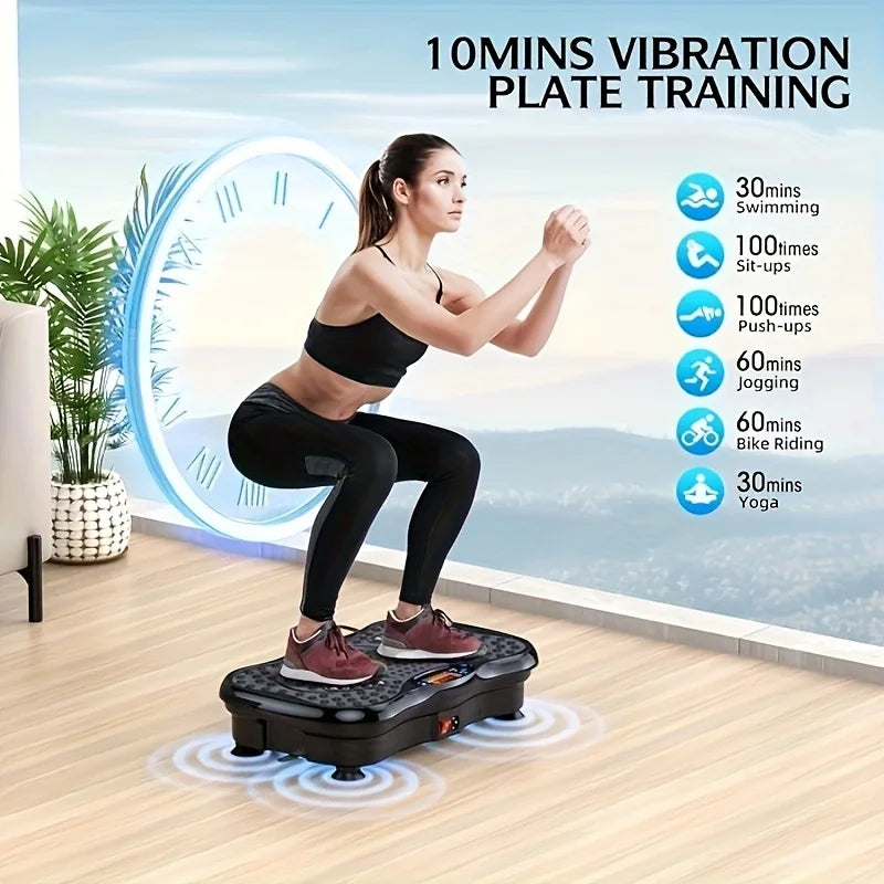 BZEQ Vibration Plate With Resistance Bands For Full Body Workout