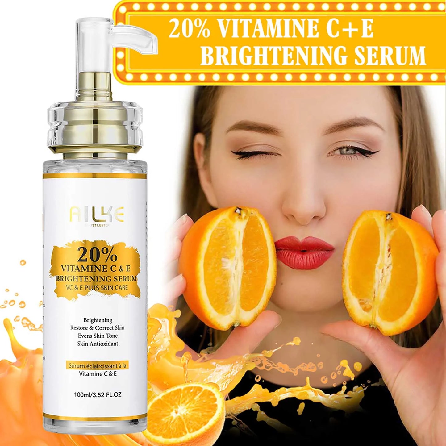 AILKE Vitamin C and E Brightening Serum for Dark Spots