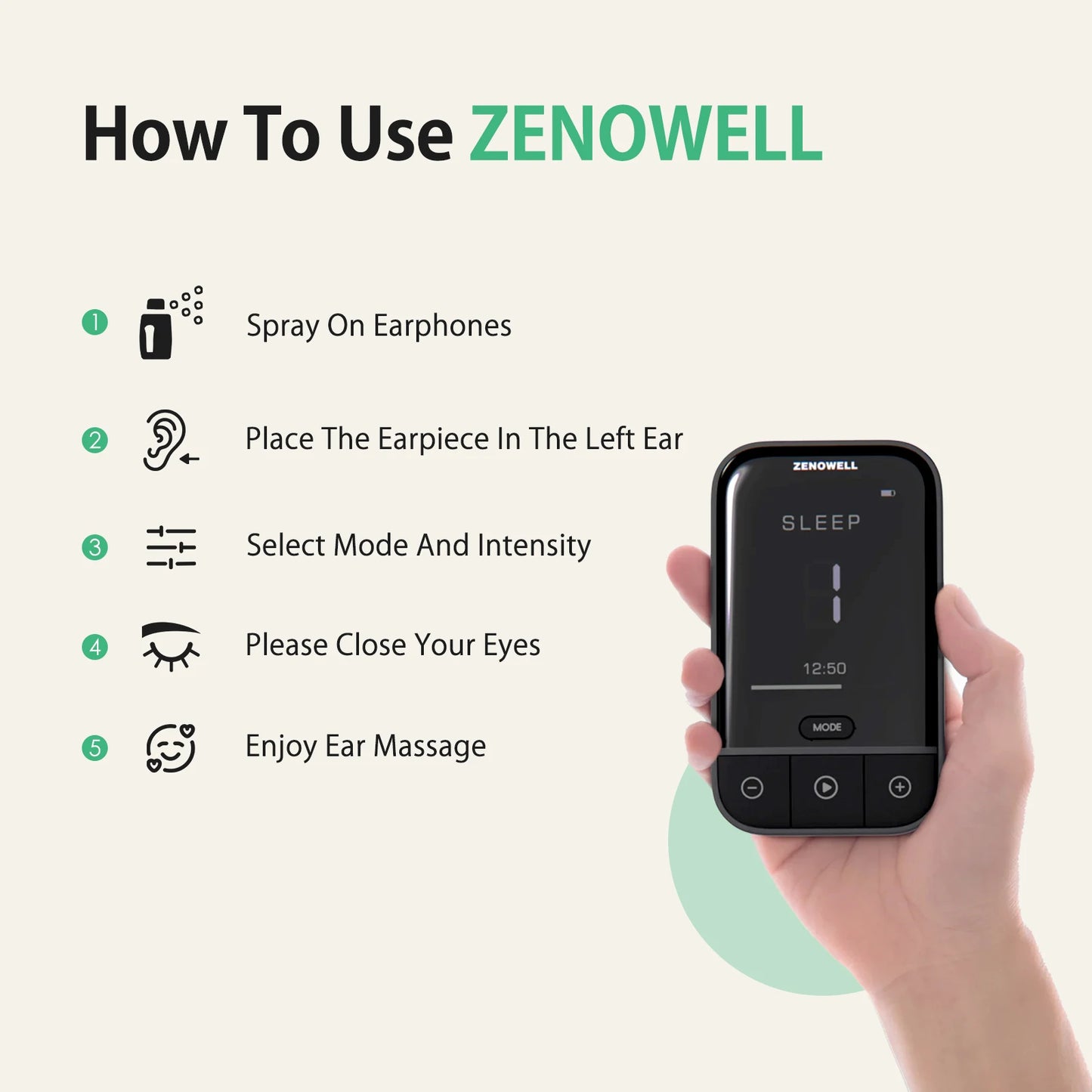 ZENOWELL Vagus Nerve Stimulation Device For Deep Sleep And Anxiety Relief