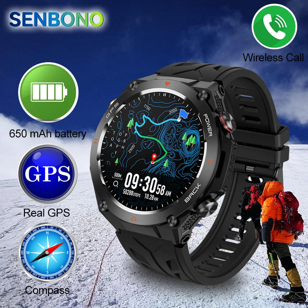 SENBONO GPS Smart Watch Builtin GPS Bluetooth Phone Calls