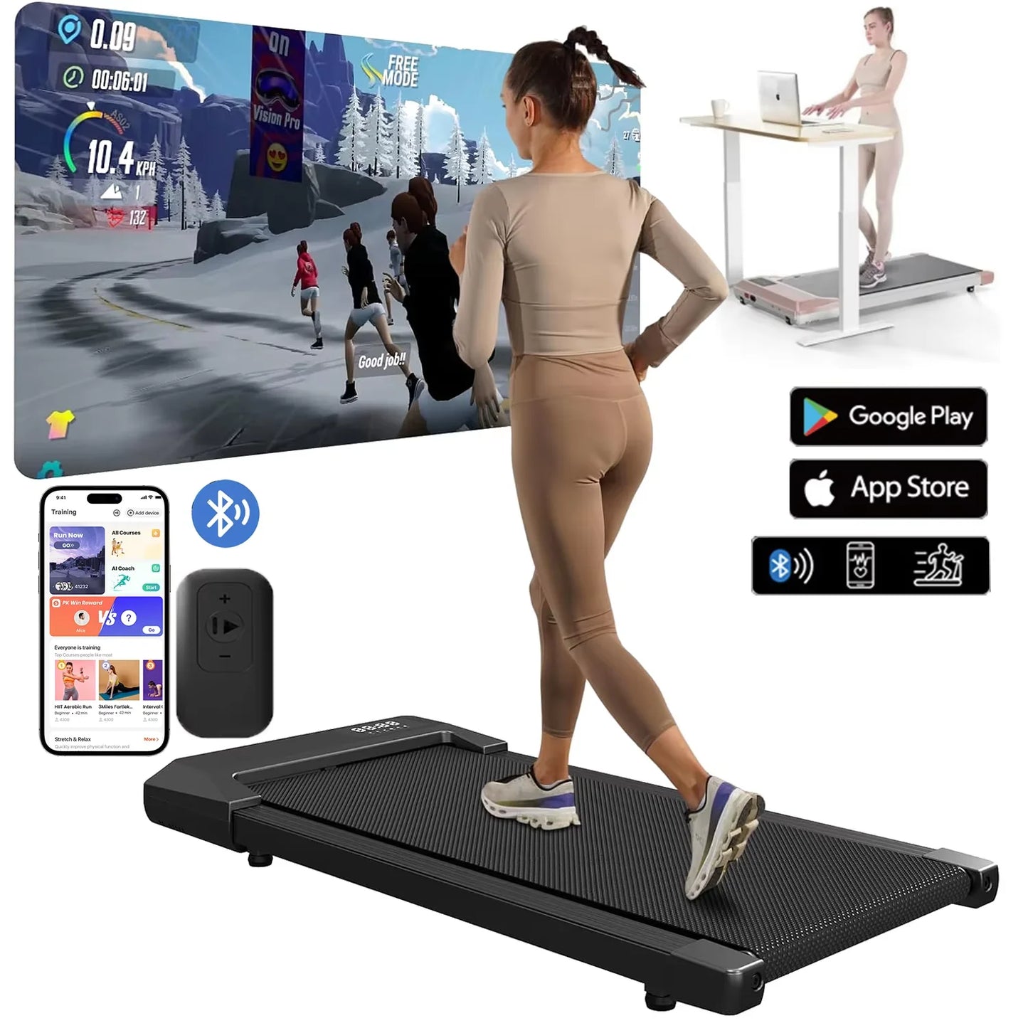 Home Use Treadmill 2.5 HP Dual Mode Walking Running Machine