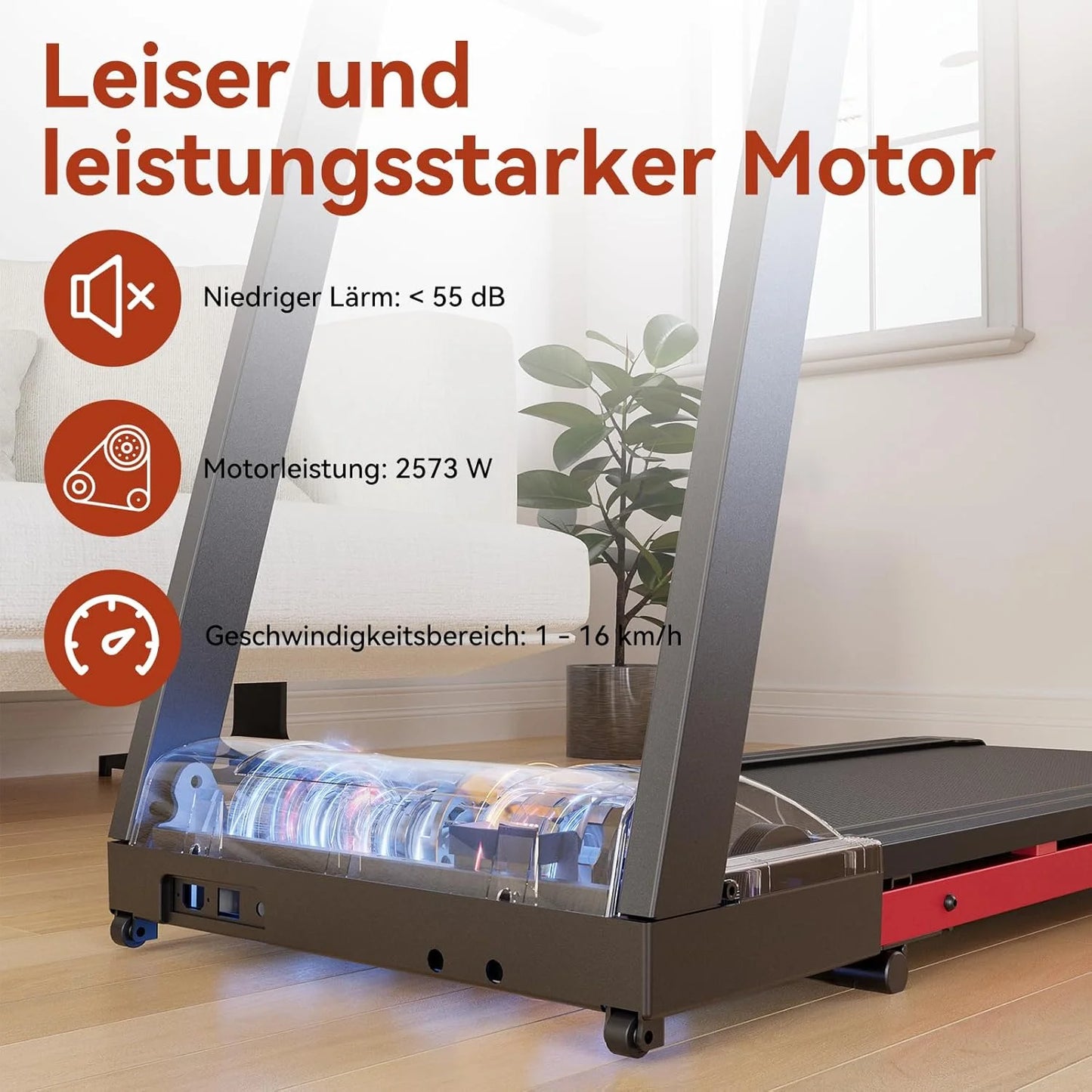 Foldable 3.5HP Treadmill With Incline 6 Percent For Home Office