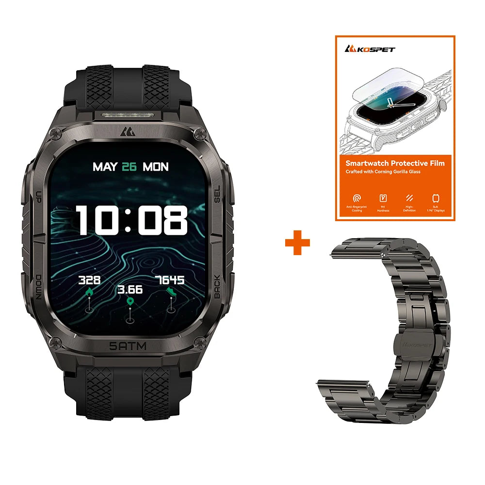 Kospet Tank M4C Rugged GPS Smartwatch 5ATM Waterproof Fitness Tracker