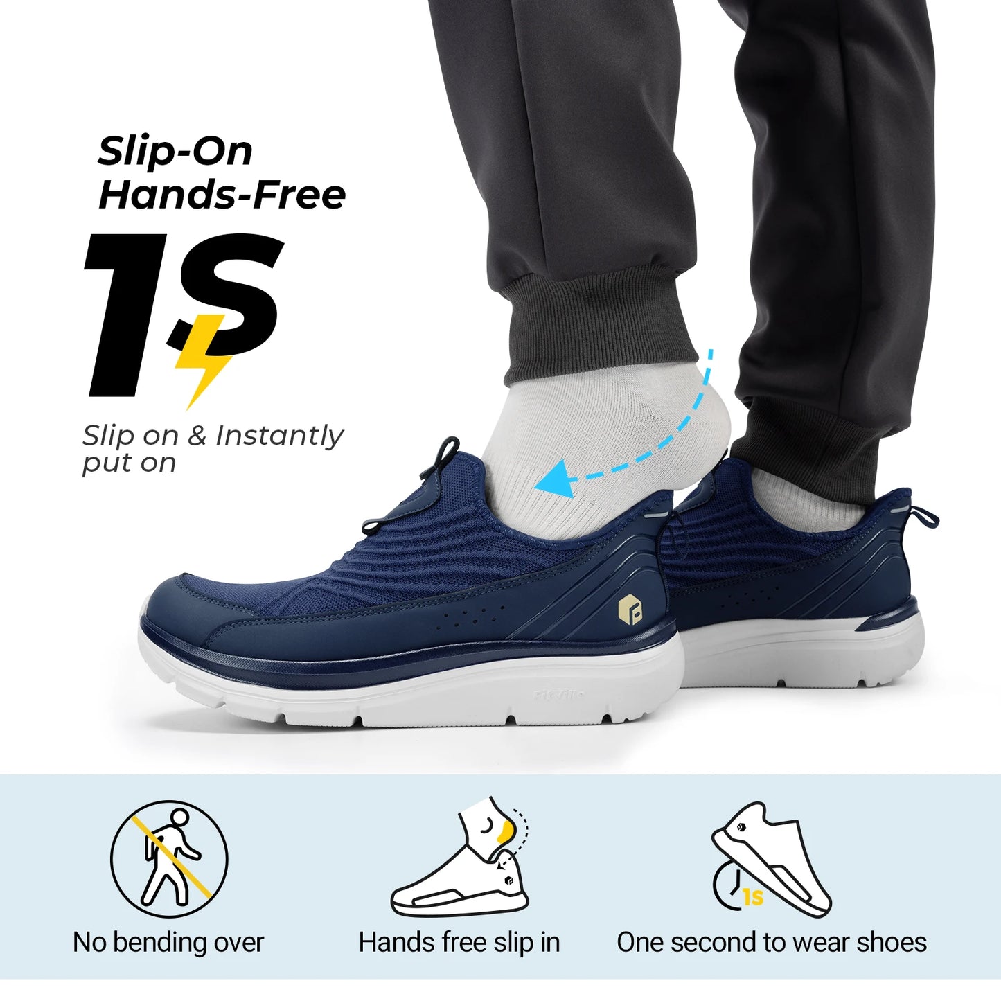 Fitville Wide Slip On Walking Shoes For Swollen Feet