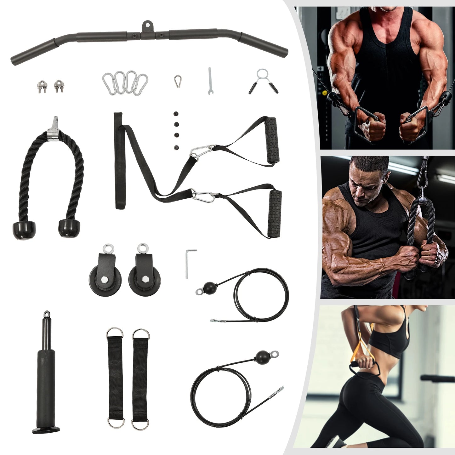 Pulley Gym Cable Workout System For Full Body Strength Training