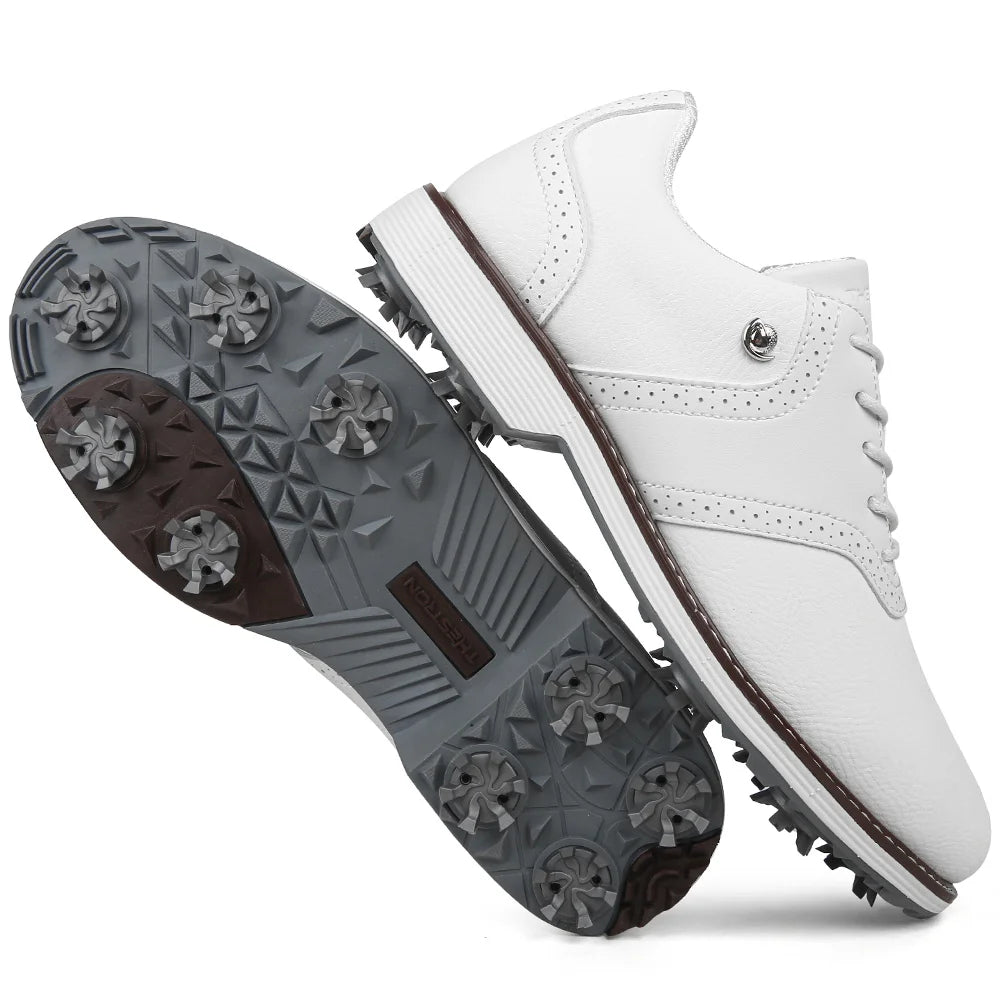 Lenox Golf Shoes for Men Spikes Lace Up Walking Footwear