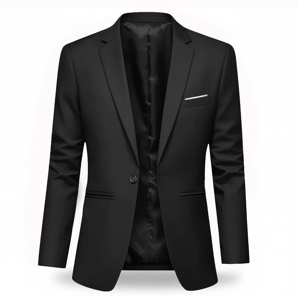 Men's Trendy Leisure Boutique Suit Jacket  Autumn Casual Business Slim Fit Non-ironing Single Button Suit Solid Formal Blouse
