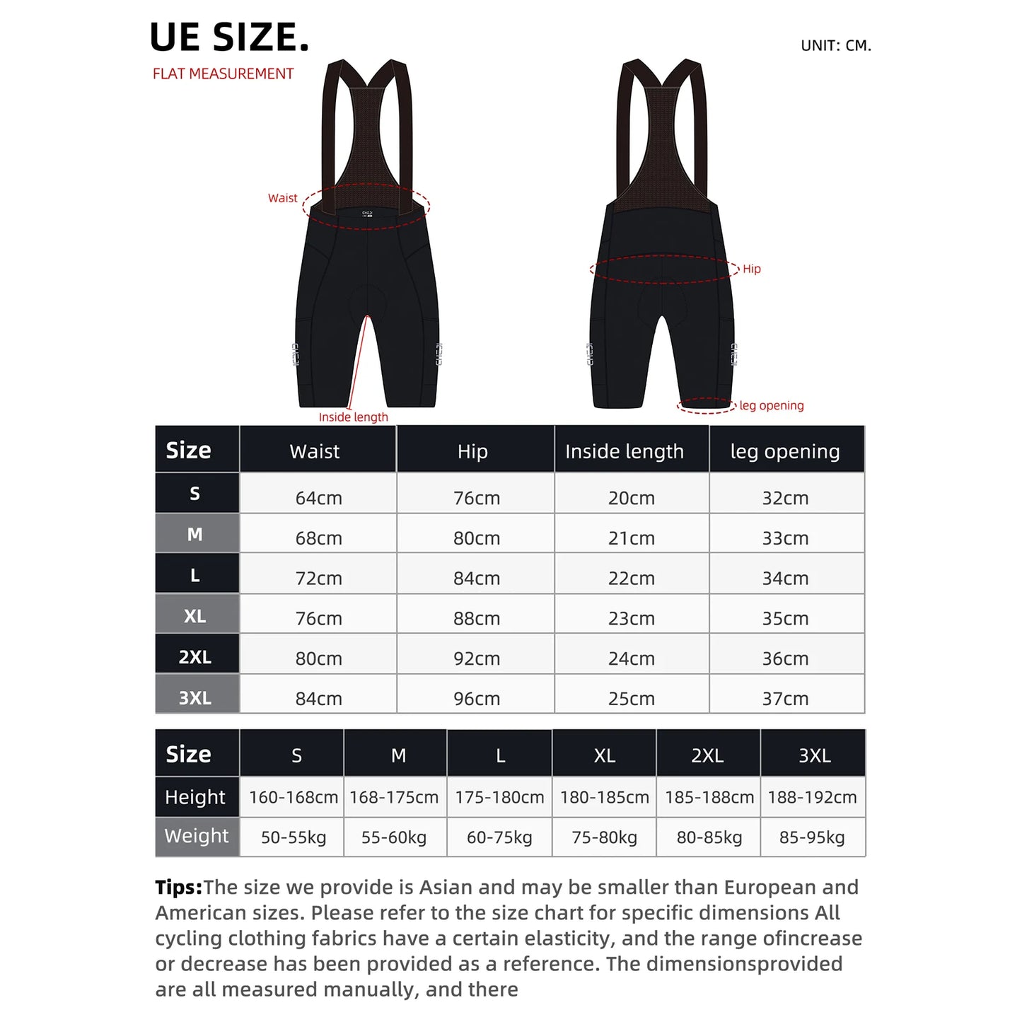 Cheji Men's Cycling Bib Shorts