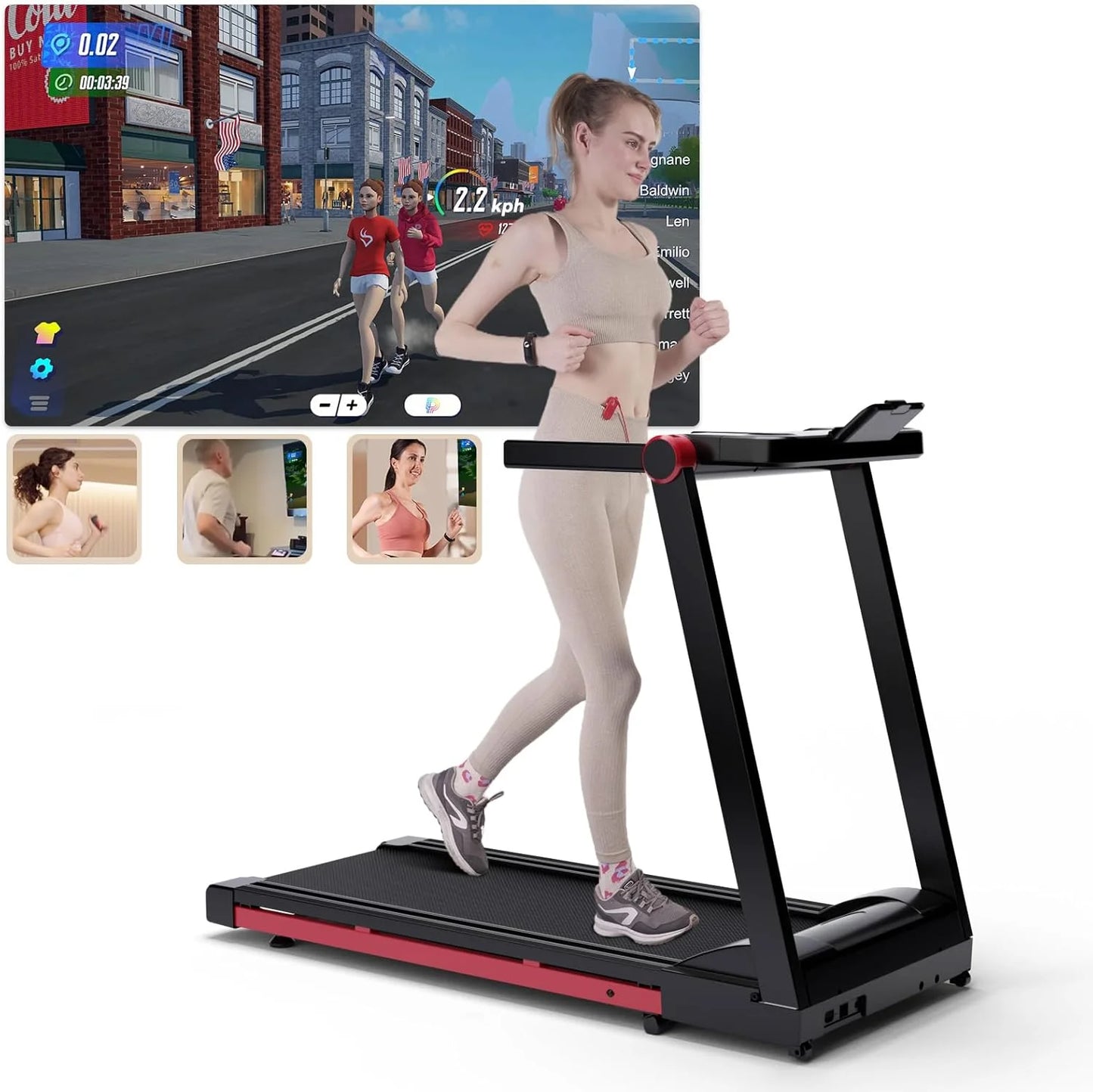 Foldable 3.5HP Treadmill With Incline 6 Percent For Home Office