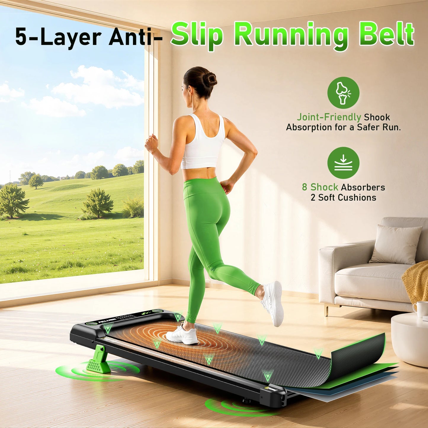 AKLUER Walking Pad Under Desk Treadmill Incline Home Office