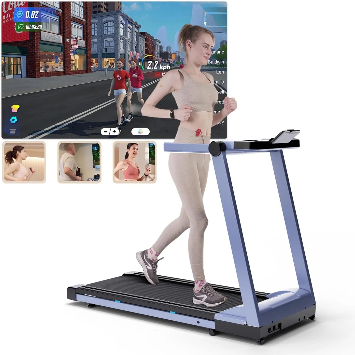 Foldable 3.5HP Treadmill With Incline 6 Percent For Home Office