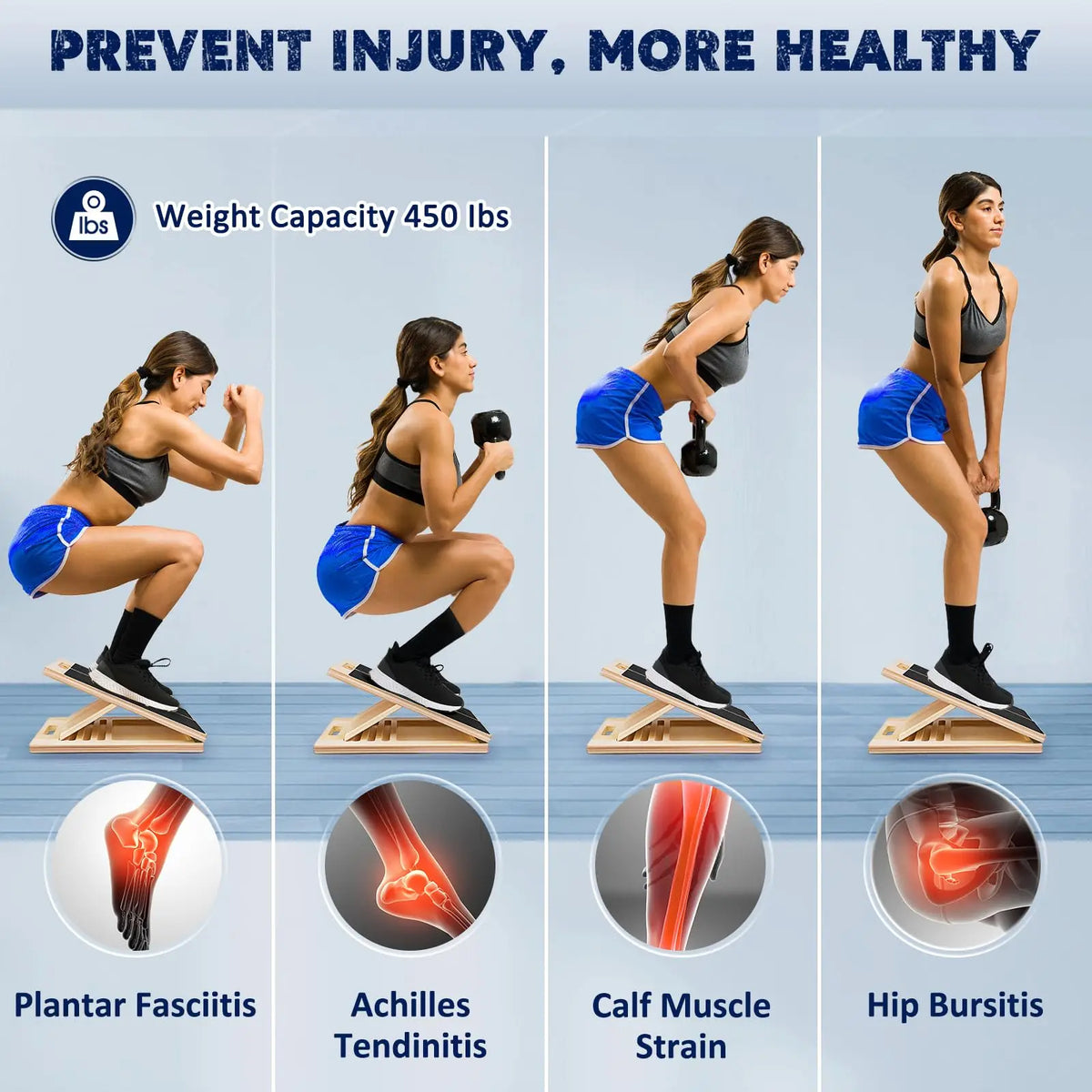 Adjustable Wooden Balance Board For Calf Stretch And Fitness
