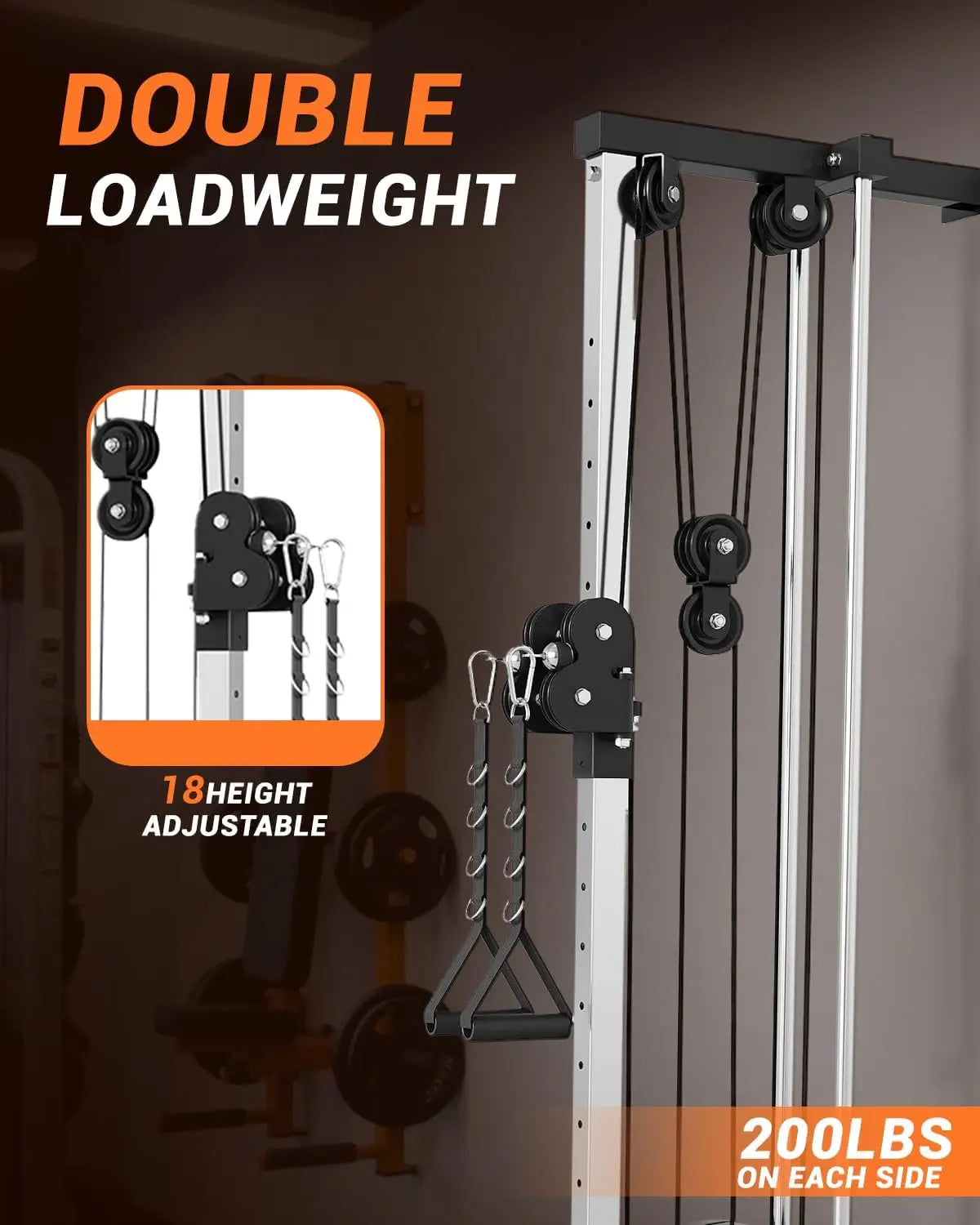 HiMISS Wall Mount Cable Station Pulley System For Home Gym