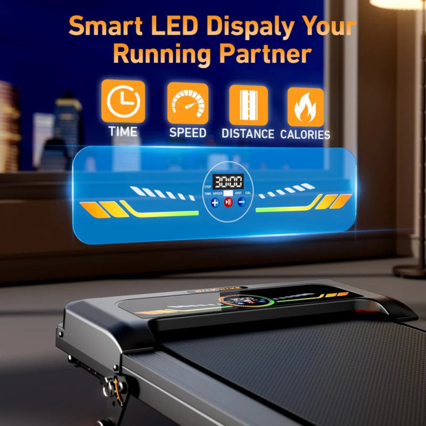 Portable Incline Walking Pad Under Desk Treadmill With LED Display