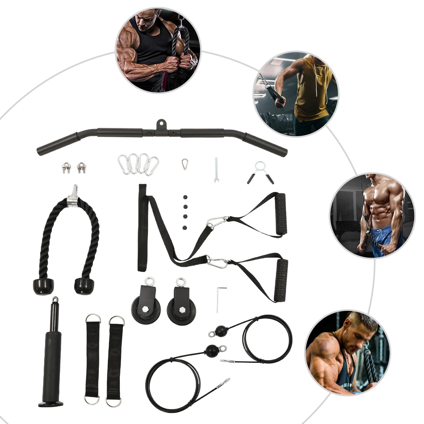 Pulley Gym Cable Workout System For Full Body Strength Training