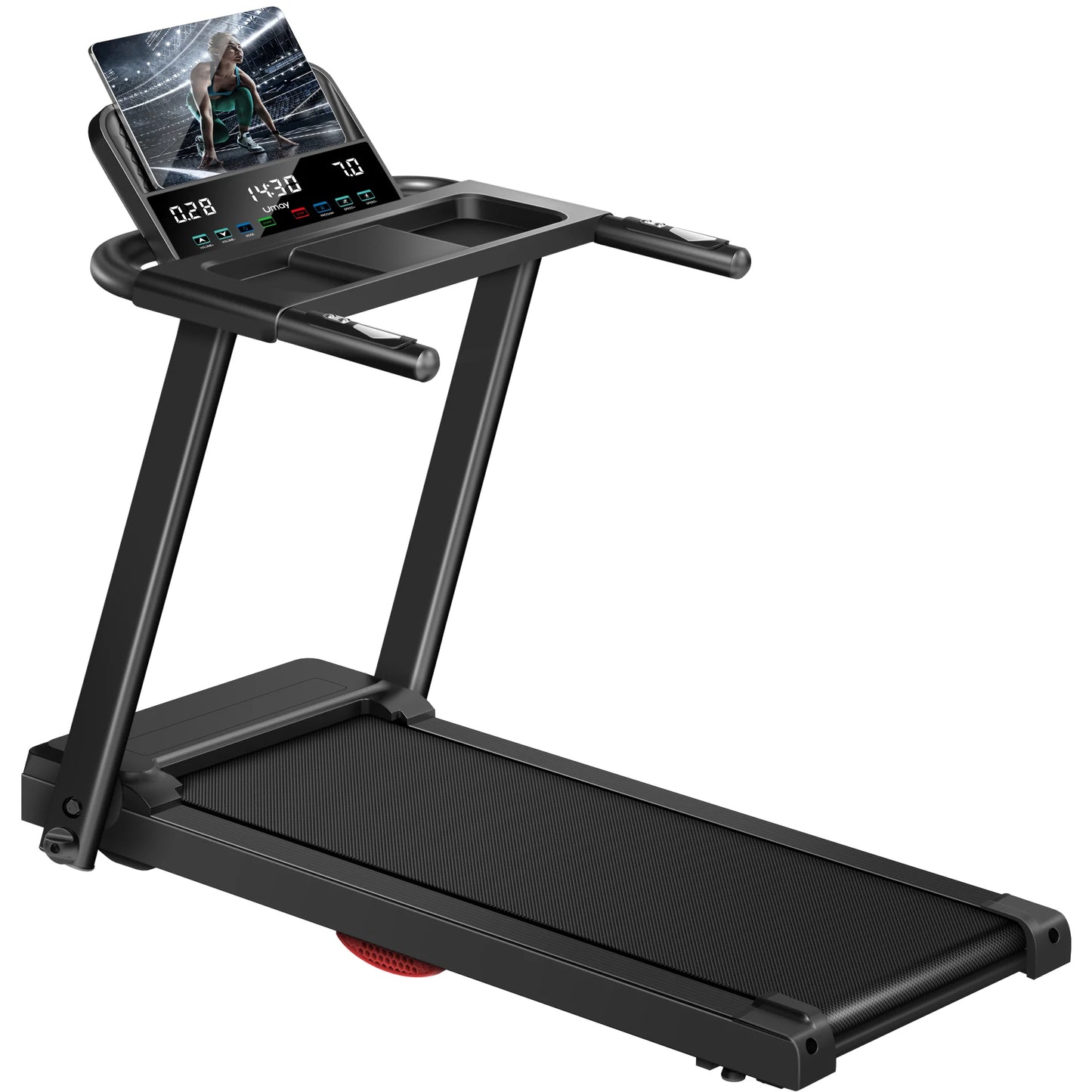 Foldable 3.0HP Home Treadmill With HR Monitor And Cup Holder