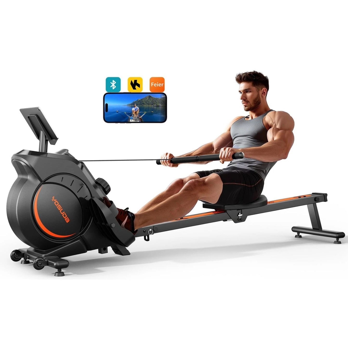 YOSUDA Magnetic Rowing Machine For Home With Bluetooth App