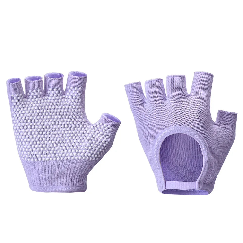 1Pair Half Finger Yoga Antislip Gloves Women Pilates Warm Cycling Gloves Multicolor Yoga Gloves Fitness Aerial Yoga Accessory