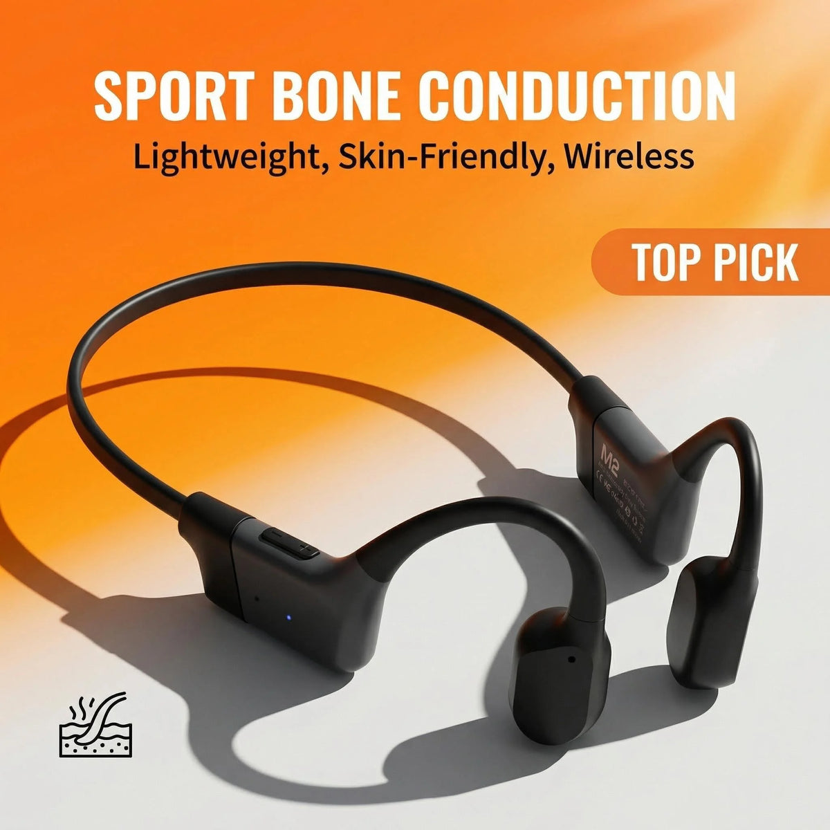 Bluetooth Bone Conduction Headphones With ENC Mic Long Battery Life