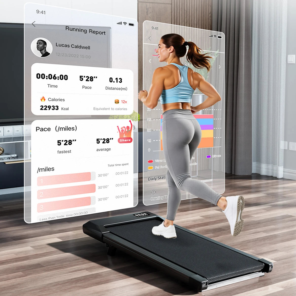 Superun Foldable Under Desk Treadmill 2.5 HP Quiet Walking Pad
