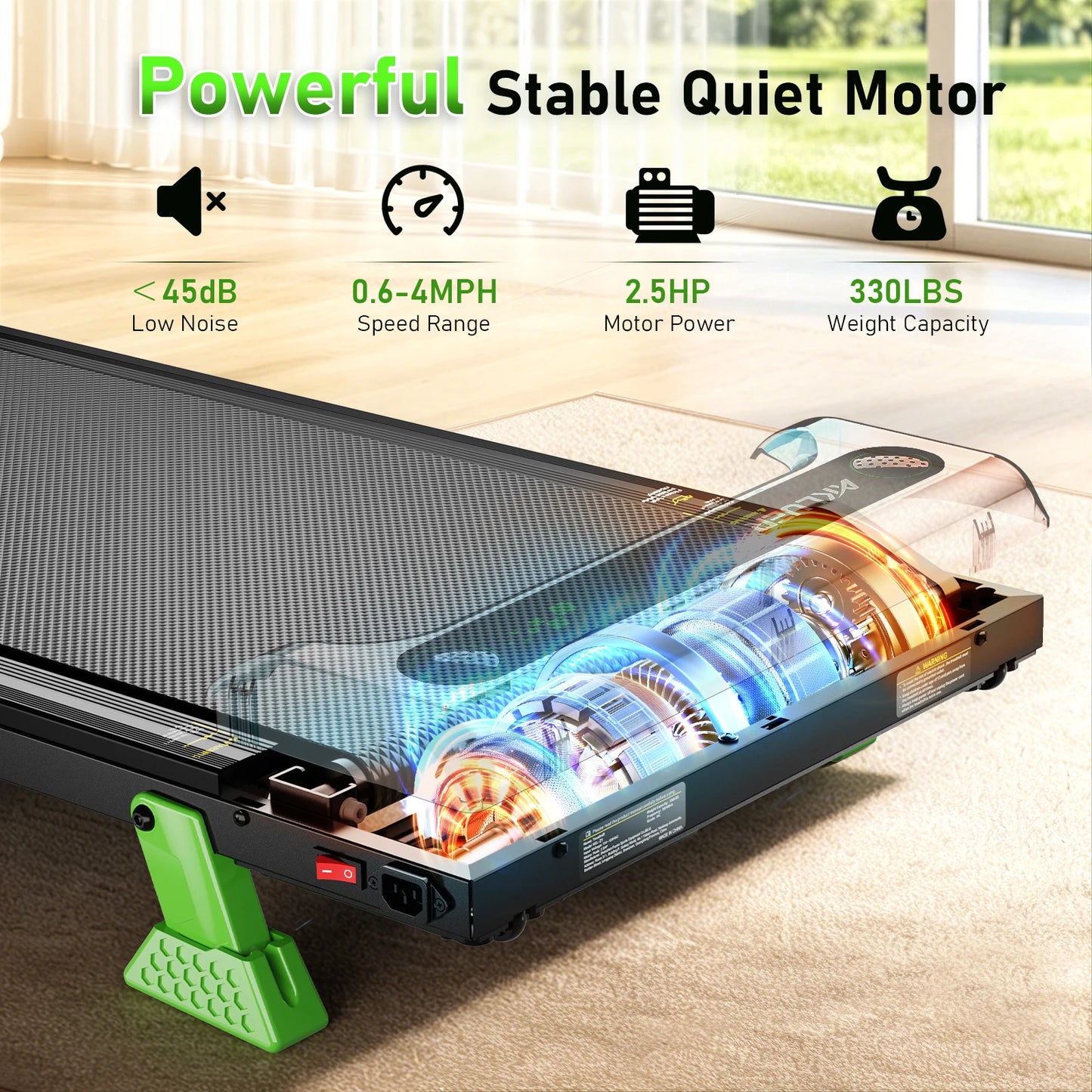 AKLUER Walking Pad Under Desk Treadmill Incline Home Office