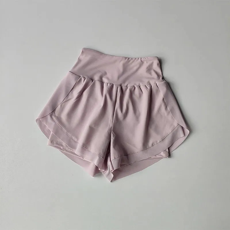 Breathable Womens Mesh 2 In 1 Quick Dry Yoga Shorts