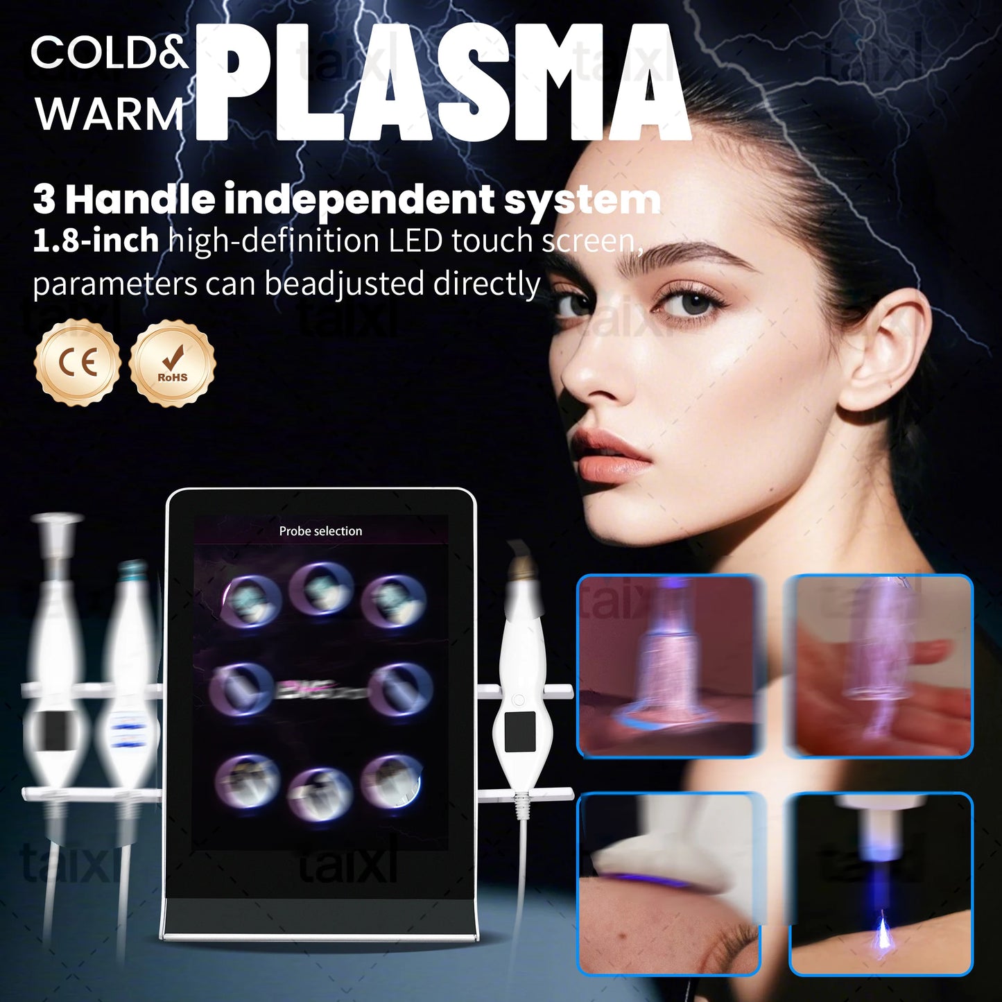 Professional Cold Plasma Ozone Pen Skin Care Device 8-In-1