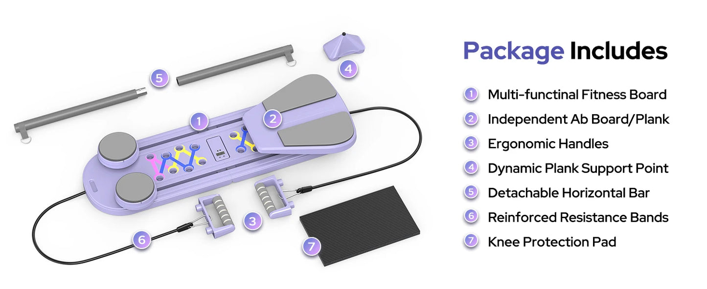 Foldable Reformer Set 7 In 1 Multi Purpose Pilates Equipment