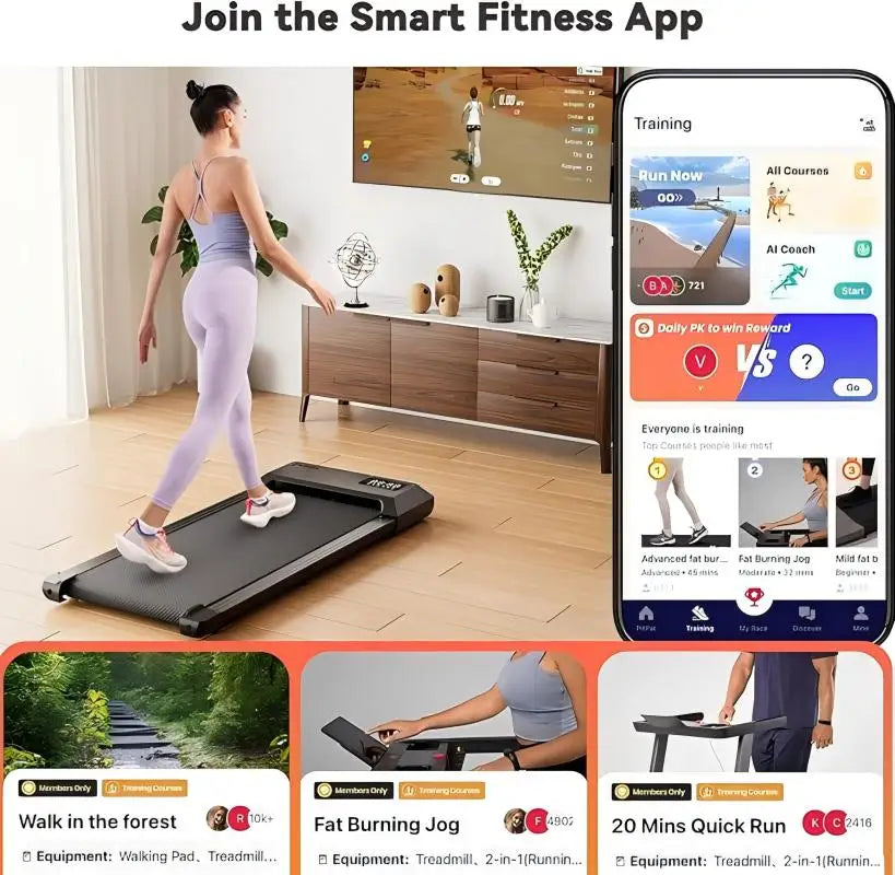 Superun Two In One Home Office Treadmill With App Control