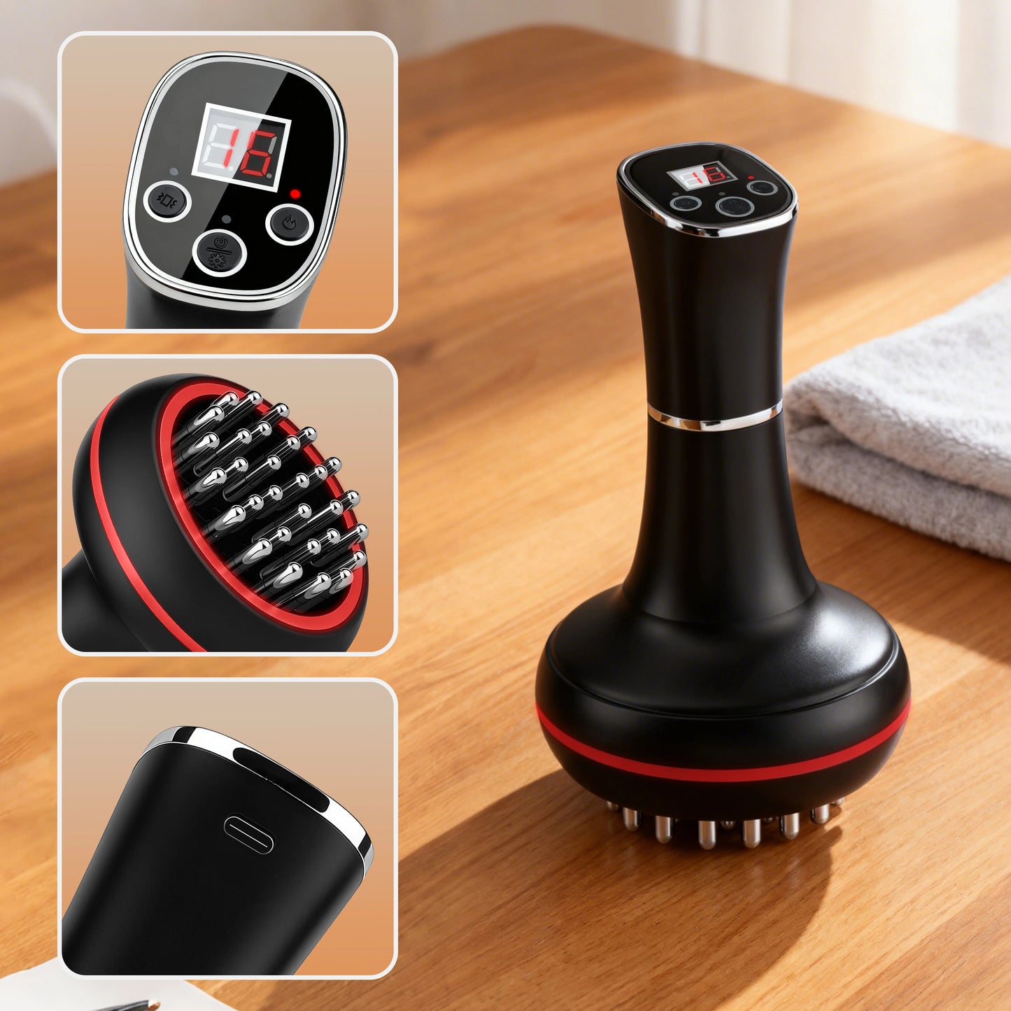 Aedwdpe Handheld Electric Meridian Massage Brush For Gua Sha