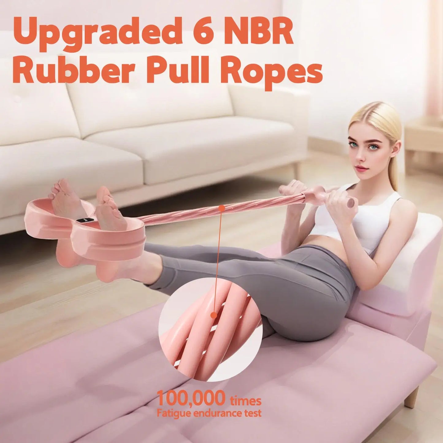 Multifunction Pedal Resistance Band Six Tube Full Body Workout