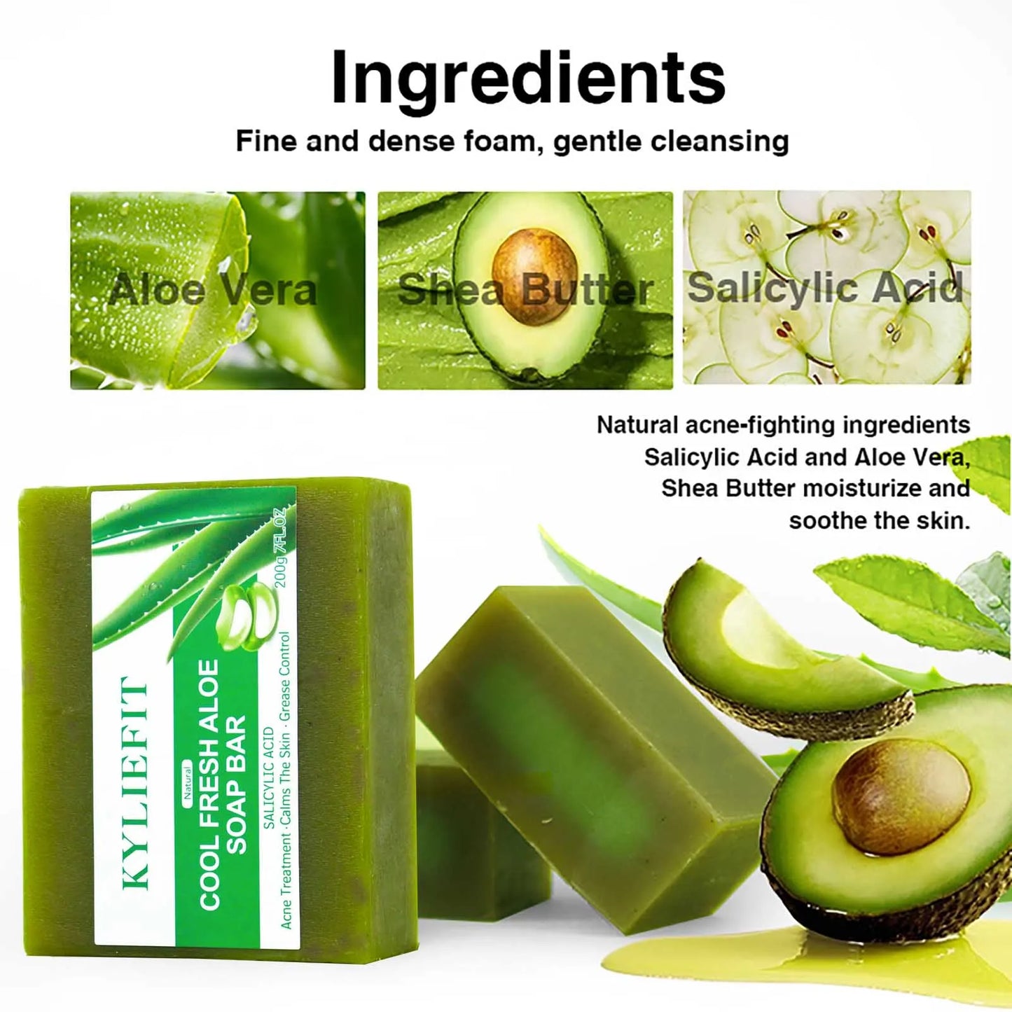 AILKE Aloe Vera Whitening Soap For Radiant Skin And Acne